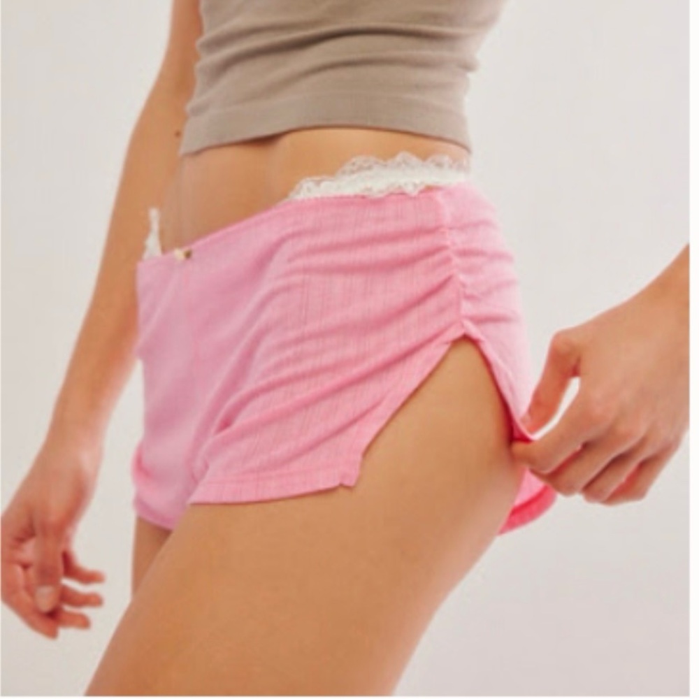 Free People intimates rose garden micro shorts.